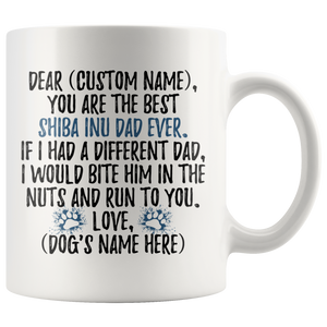Personalized Best Shiba Inu Dog Dad Coffee Mug (11 oz)