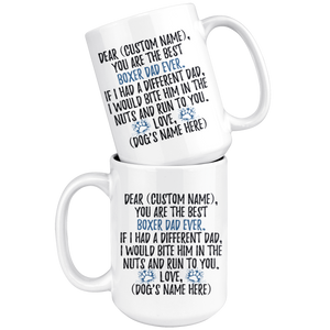 Personalized Best Boxer Dog Dad Coffee Mug (15 oz)