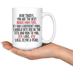 Personalized Boxer Mom Tracey Coffee Mug (15 oz)