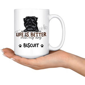 Personalized Affenpinscher Dog Mom Dad Mug, Custom Dog's Name Gift
