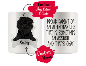 Personalized Affenpinscher Dog Mom Dad Mug, Funny Dog Owner Gift