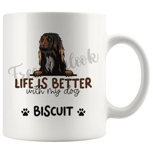 Personalized Afghan Hound Dog Mom Dad Mug, Custom Dog's Name Gift