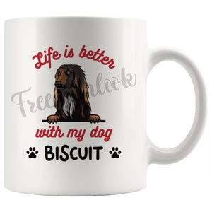 Personalized Afghan Hound Dog Mom Dad Mug, Custom Dog's Name Gift