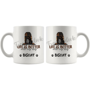 Personalized Afghan Hound Dog Mom Dad Mug, Custom Dog's Name Gift