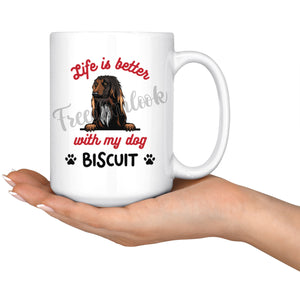 Personalized Afghan Hound Dog Mom Dad Mug, Custom Dog's Name Gift