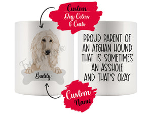 Personalized Afghan Hound Dog Mom Dad Mug, Funny Dog Owner Gift