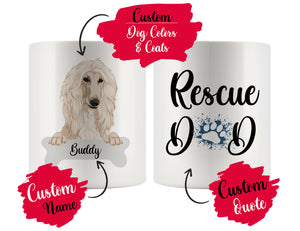 Personalized Afghan Hound Dog Rescue Mom Dad Mug, Best Dog Owner Gift