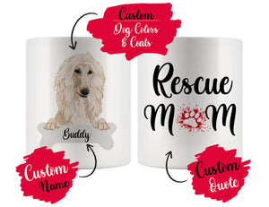 Personalized Afghan Hound Dog Rescue Mom Dad Mug, Best Dog Owner Gift