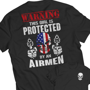 Black T-Shirt Military Training Airmen U.S. Air Force Gift Army Protected Girl