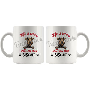 Personalized Airedale Terrier Dog Mom Dad Mug, Custom Dog's Name Gift