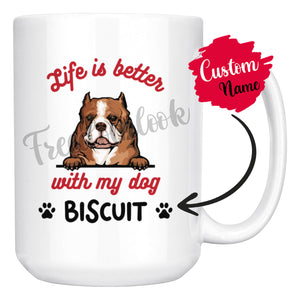 Personalized American Bully Dog Mom Dad Mug, Custom Dog's Name Gift