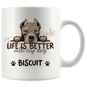 Personalized American Bull Terrier Dog Mom Dad Mug, Custom Dog's Name Gift