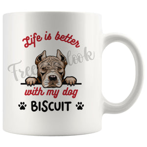 Personalized American Bull Terrier Dog Mom Dad Mug, Custom Dog's Name Gift