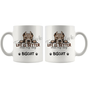 Personalized American Bull Terrier Dog Mom Dad Mug, Custom Dog's Name Gift