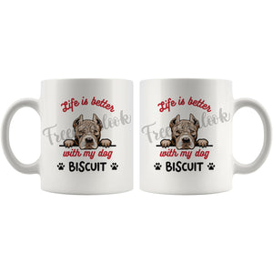 Personalized American Bull Terrier Dog Mom Dad Mug, Custom Dog's Name Gift