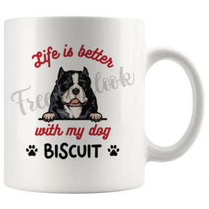 Personalized American Bully Dog Mom Dad Mug, Custom Dog's Name Gift