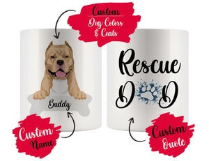 Personalized American Bully Dog Rescue Mom Dad Mug, Best Dog Owner Gift
