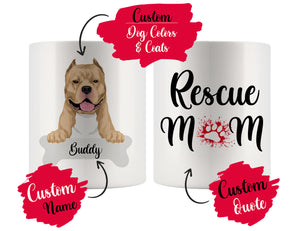 Personalized American Bully Dog Rescue Mom Dad Mug, Best Dog Owner Gift