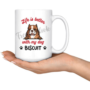 Personalized American Bully Dog Mom Dad Mug, Custom Dog's Name Gift