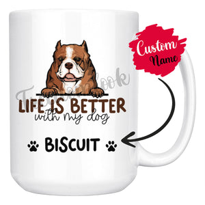 Personalized American Bully Dog Mom Dad Mug, Custom Dog's Name Gift