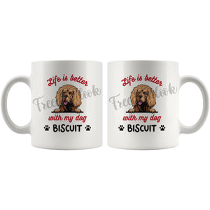 Personalized American Cocker Spaniel Dog Mom Dad Mug, Custom Dog's Name Gift