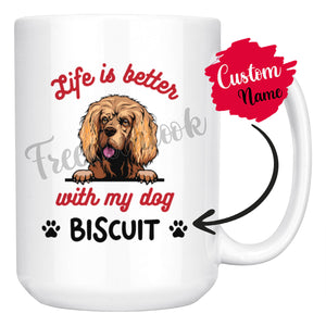 Personalized American Cocker Spaniel Dog Mom Dad Mug, Custom Dog's Name Gift