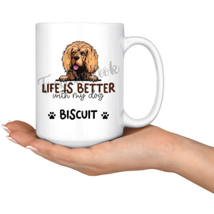 Personalized Cocker Spaniel Dog Mom Dad Mug, Custom Dog's Name Gift