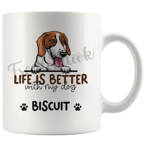 Personalized American Foxhound Dog Mom Dad Mug, Custom Dog's Name Gift
