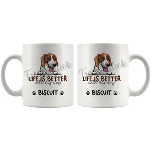 Personalized American Foxhound Dog Mom Dad Mug, Custom Dog's Name Gift