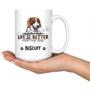 Personalized American Foxhound Dog Mom Dad Mug, Custom Dog's Name Gift