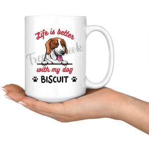 Personalized American Foxhound Dog Mom Dad Mug, Custom Dog's Name Gift