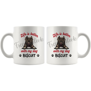 Personalized American Pitbull Dog Mom Dad Mug, Custom Dog's Name Gift