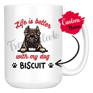 Personalized American Pitbull Dog Mom Dad Mug, Custom Dog's Name Gift