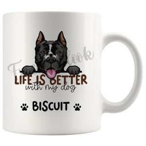 Personalized American Staffordshire Terrier Dog Mom Dad Mug, Custom Dog's Name