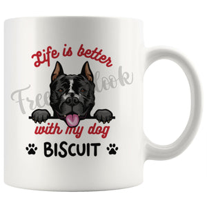 Personalized American Staffordshire Terrier Dog Mom Dad Mug, Custom Dog's Name