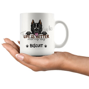 Personalized American Staffordshire Terrier Dog Mom Dad Mug, Custom Dog's Name