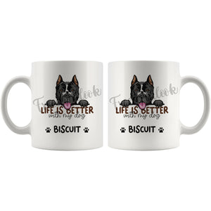 Personalized American Staffordshire Terrier Dog Mom Dad Mug, Custom Dog's Name