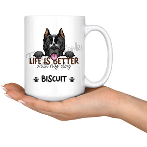 Personalized American Staffordshire Terrier Dog Mom Dad Mug, Custom Dog's Name
