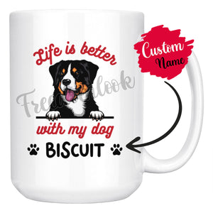 Personalized Appenzeller Dog Mom Dad Mug, Custom Dog's Name Gift