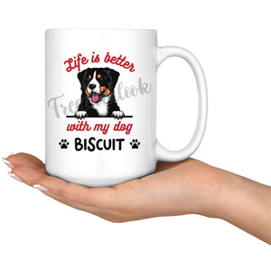 Personalized Appenzeller Dog Mom Dad Mug, Custom Dog's Name Gift
