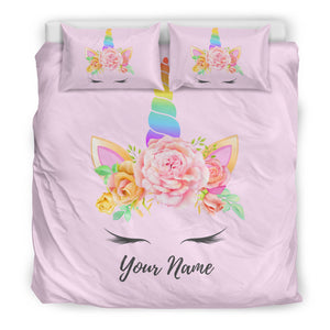 Unicorn Bedding Set With Custom Name