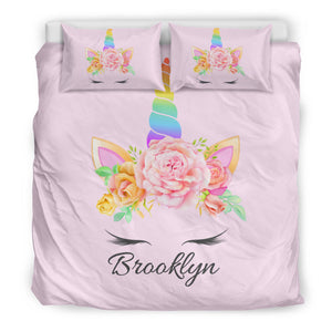 Brooklyn - Personalized Unicorn Bedding Duvet Cover