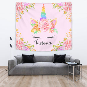 Victoria - Personalized Unicorn Tapestry
