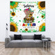 Tapestry Personalized Wall Decoration - Autism Awareness Elephant Sunflowers