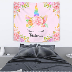 Victoria - Personalized Unicorn Tapestry