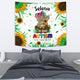 Tapestry Personalized Wall Decoration - Autism Awareness Elephant Sunflowers