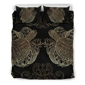 Two Golden Sea Turtle Bedding Set