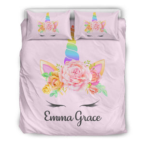 Personalized Unicorn Bedding Duvet Cover Set - Ema Grace