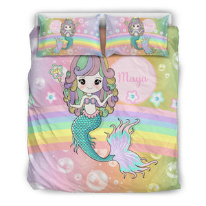 Maya - Personalized Mermaid Bedding Cover Set