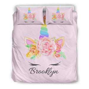 Brooklyn - Personalized Unicorn Bedding Duvet Cover